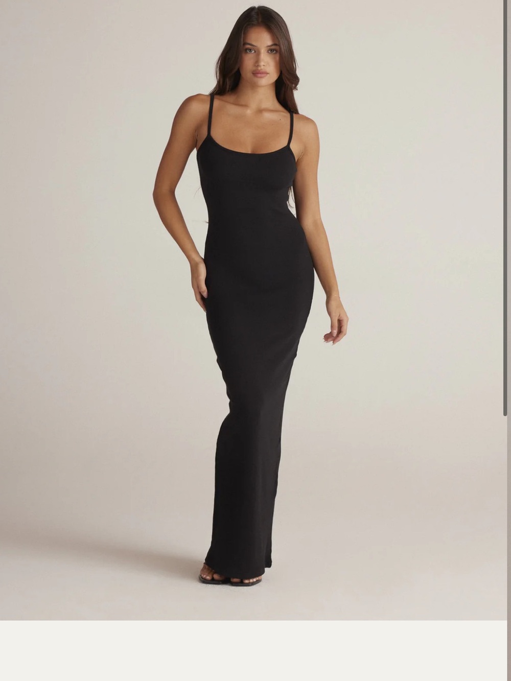 Clyque Brown Spaghetti-Strap Maxi Dress